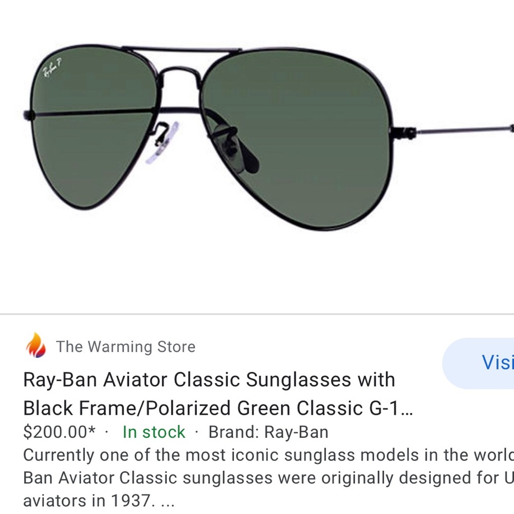 Ray-Ban Aviator Sunglasses-Black Frame/Polarized